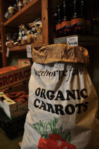 Bag of organic carrots